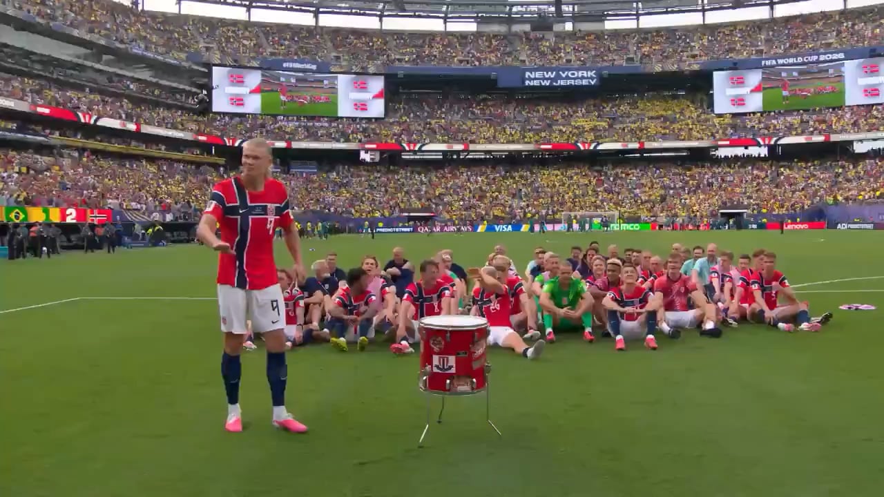Erling Haaland leads the Viking Row as Norway beats Brazil 2-1