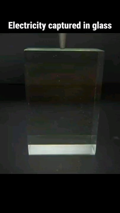 Ever seen what electricity looks like when it gets stuck inside an insulator?