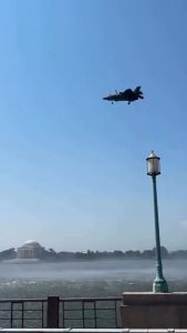 F-35 hovering over the Tidal Basin in Washington, D.C. ahead of the 4th of July and America 250 celebrations