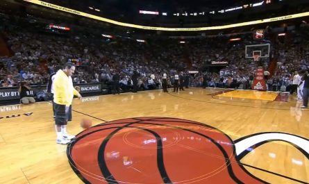 Fan hits half-court hook shot for $75k and gets tackled by Lebron