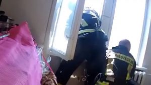 Firefighter snatches suicide jumper out of mid air