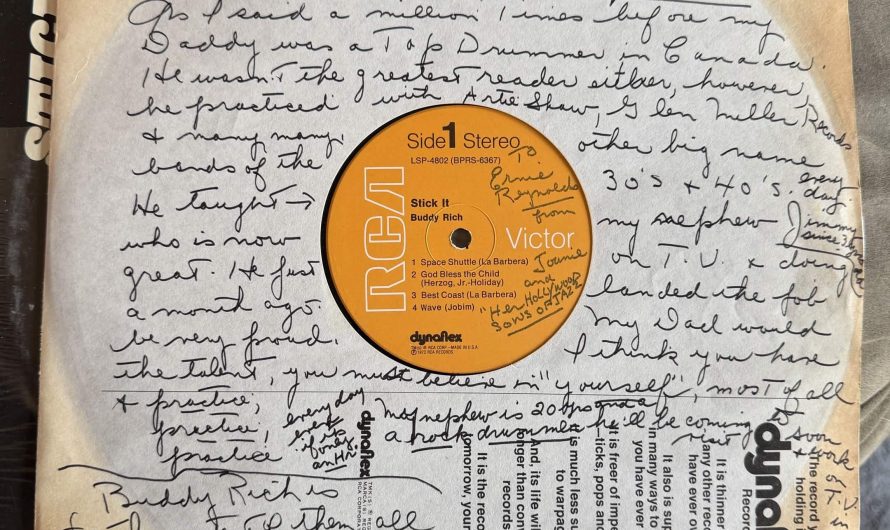 Found a note to a fellow drum student in the 70s written on the sleeve of this album I thrifted
