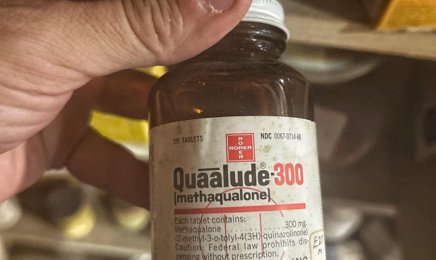 Found in the back room of my pharmacy, tablets still in bottle – circa 1975