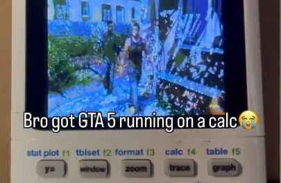 GTA 5 running on a calculator