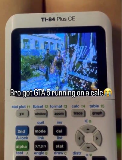 GTA 5 running on a calculator