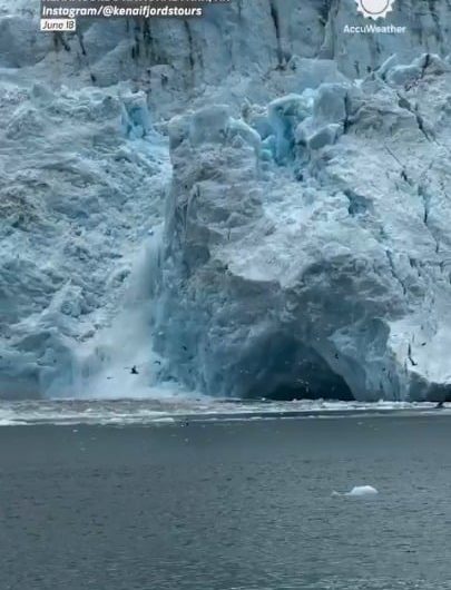 Glacier calving in Alaska
