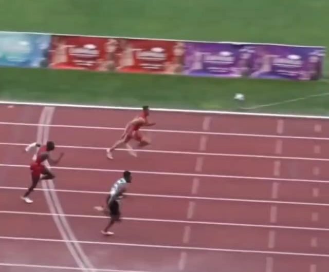 Guy wins running race by flying