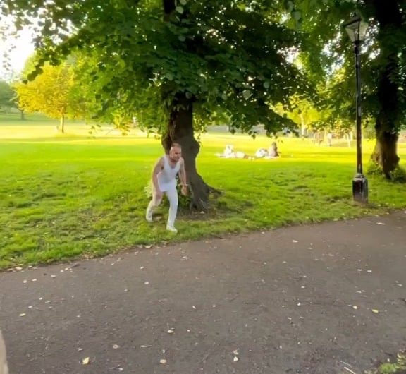 His athletic skills are insane. Professional parkour