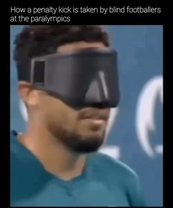 How blind players take penalty kicks