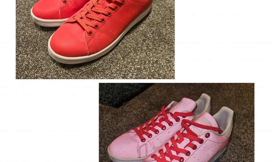 How my trainers react to a camera flash (bottom photo)! – and in person too if light hits them at a certain angle!