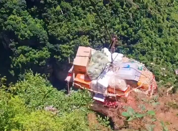 How some people living in remote mountain regions get their food and supplies