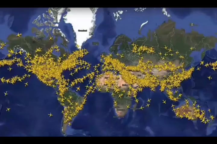 How the world’s skies looked on July 23, 2026, during a record-breaking 153,359 commercial flights in 24 hours
