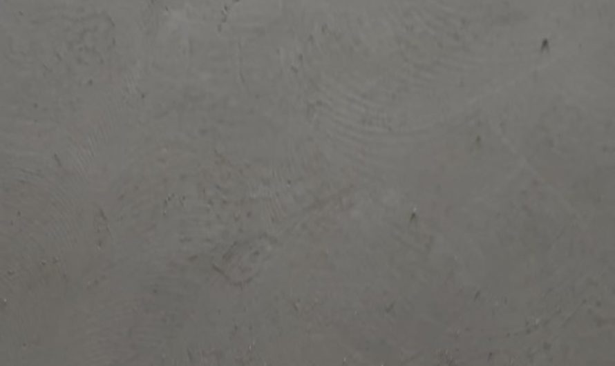 Hydrophobic concrete floor.