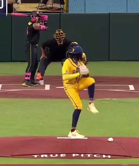 Impressive backflip catch from RobertAnthony Cruz of The Savannah Bananas
