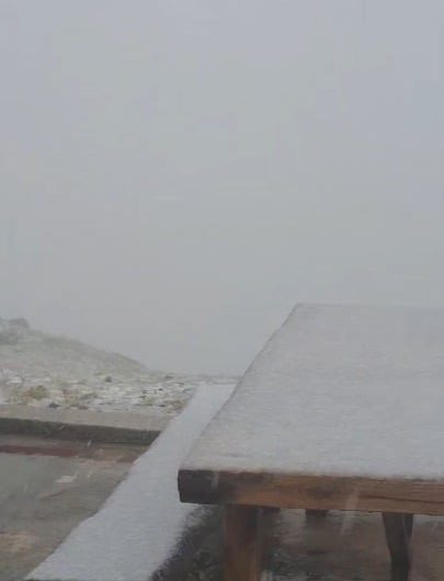 It snowed today on mount Olympus in Greece during the middle of summer (24/7/26)
