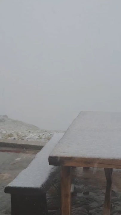 It snowed today on mount Olympus in Greece during the middle of summer (24/7/26)