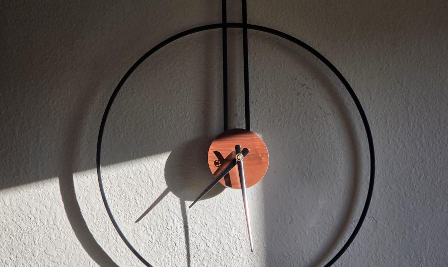 Just noticed how today’s sunset is lining up with our clock