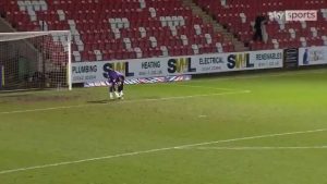 Longest goal world record at 96.01m (105 yards) by Tom King in a game between Newport County and Cheltenham Town in the English Football League Two, Jan 19, 2021