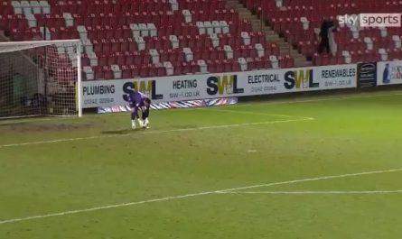 Longest goal world record at 96.01m (105 yards) by Tom King in a game between Newport County and Cheltenham Town in the English Football League Two, Jan 19, 2021