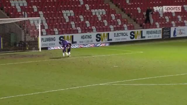 Longest goal world record at 96.01m (105 yards) by Tom King in a game between Newport County and Cheltenham Town in the English Football League Two, Jan 19, 2021