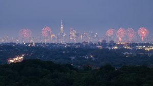 Macy’s 4th of July NYC fireworks from New Jersey, 15 miles away