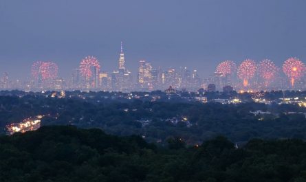 Macy’s 4th of July NYC fireworks from New Jersey, 15 miles away