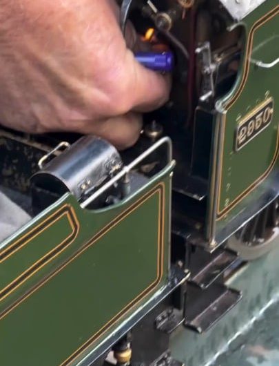 Mike runs his Saint Class miniature live steam locomotive at Yeovil. He built it during lockdown and the locomotive has become quite infamous throughout social media. This miniature hand built Locomotive: GWR 2950 ‘Taplow Court’.