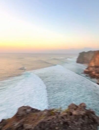 Moving just above the ocean