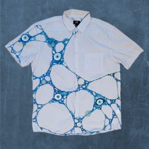 My completely freehand, hand-painted "Evil Eye" shirt. No stencils or prints used, just hours of brushwork.