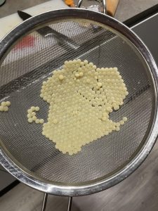 My couscous formed this tessellating pattern all by itself when it stuck together
