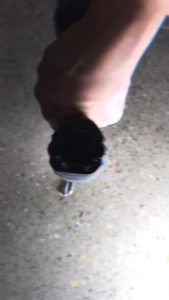 Nails moving along an electric drill driver