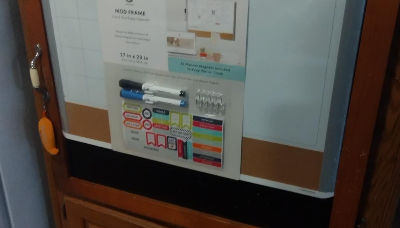 New whiteboard fits so perfectly where I had intended it to go that no fasteners are needed