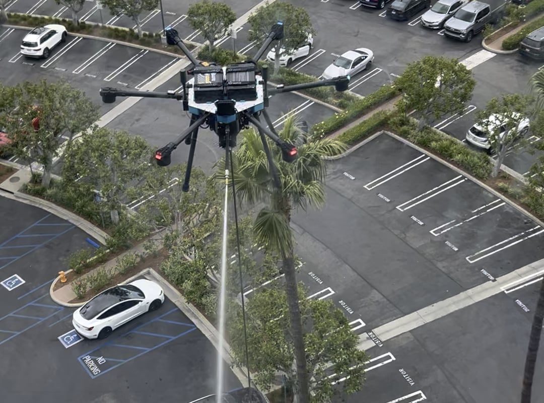 New window washing drone at my office