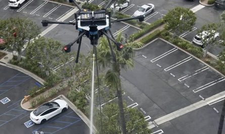 New window washing drone at my office