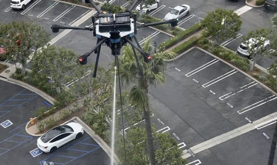 New window washing drone at my office
