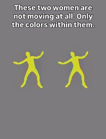Nothing is moving. Only the colours are changing.
