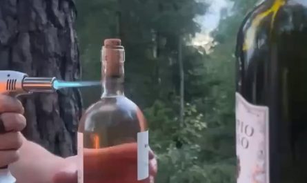 Opening a bottle with fire