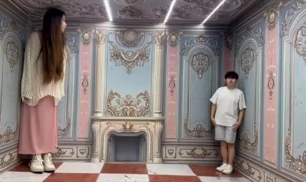 Optical illusion of Ames room