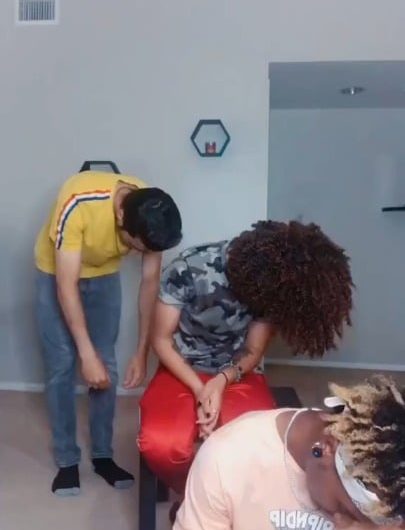 Perfectly synced team arm dance