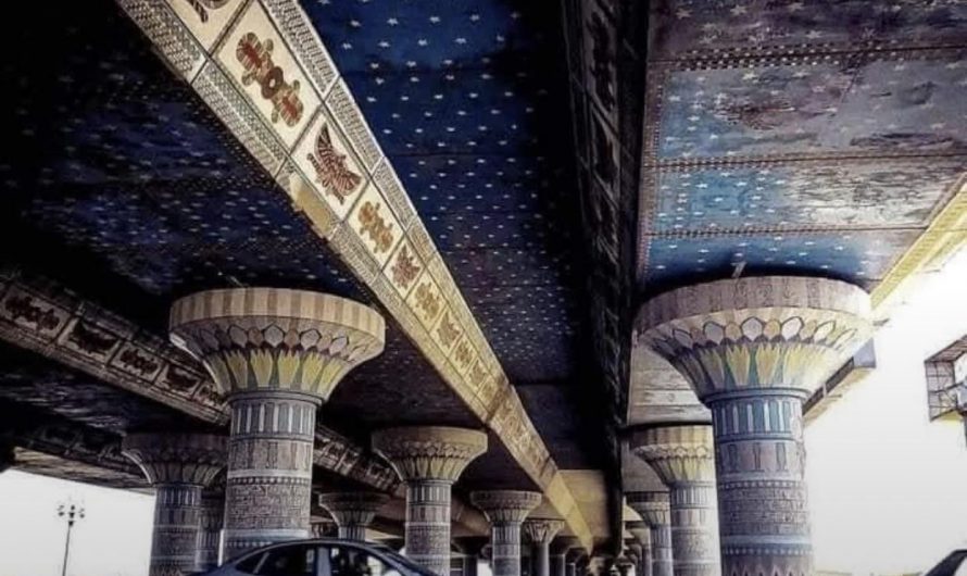 Pharaonic pillars beneath Alexandria highways
