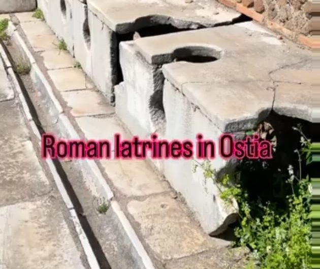 Public bathroom in 2000 year old Roman town of Ostia