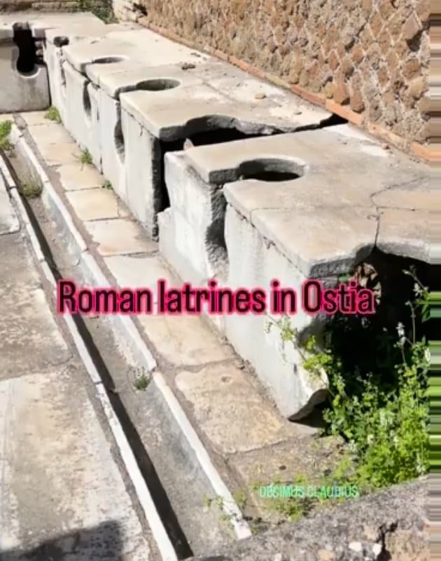 Public bathroom in 2000 year old Roman town of Ostia