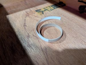 Purchased 14 ft of silicone tape for a cabinet without measuring first, this was the leftover at the end of the project.