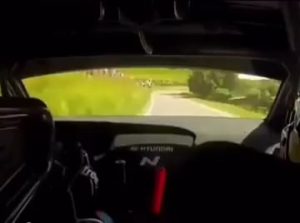 Rally driver saves crash by doing a 360