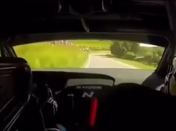Rally driver saves crash by doing a 360