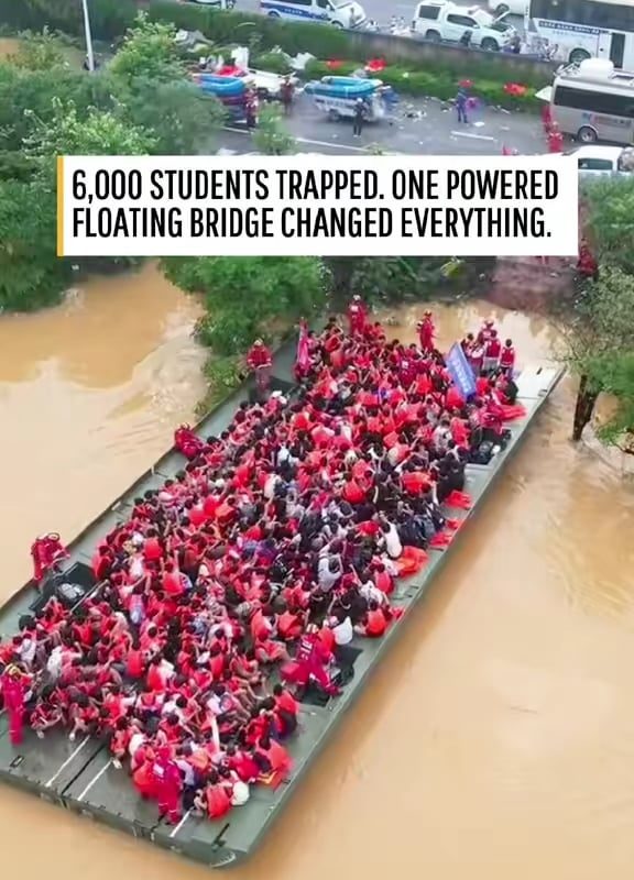 Rescue Team deploys large powered Reusable Folding Rafts after Typhoon Maysak flooded the region Guangxi