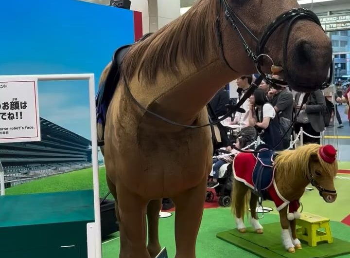 Robotic horse at a trade show in Tokyo