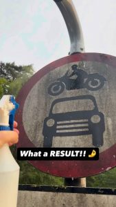 Satisfying clean up of sign board