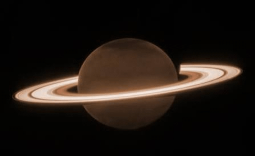 Saturn in near infrared from the James Webb Space Telescope