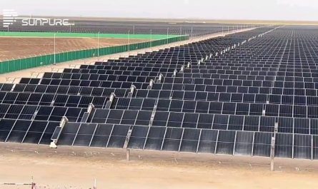 Solar panels in China being cleaned by solar powered gadgets